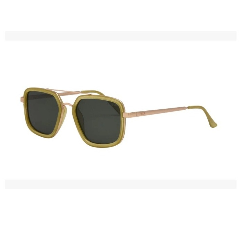I-SEA Cruz Cat 3 Sunglasses Womens OS Olive Green Gold Aviator Square